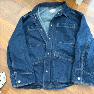 Denim Jacket with Button Closure